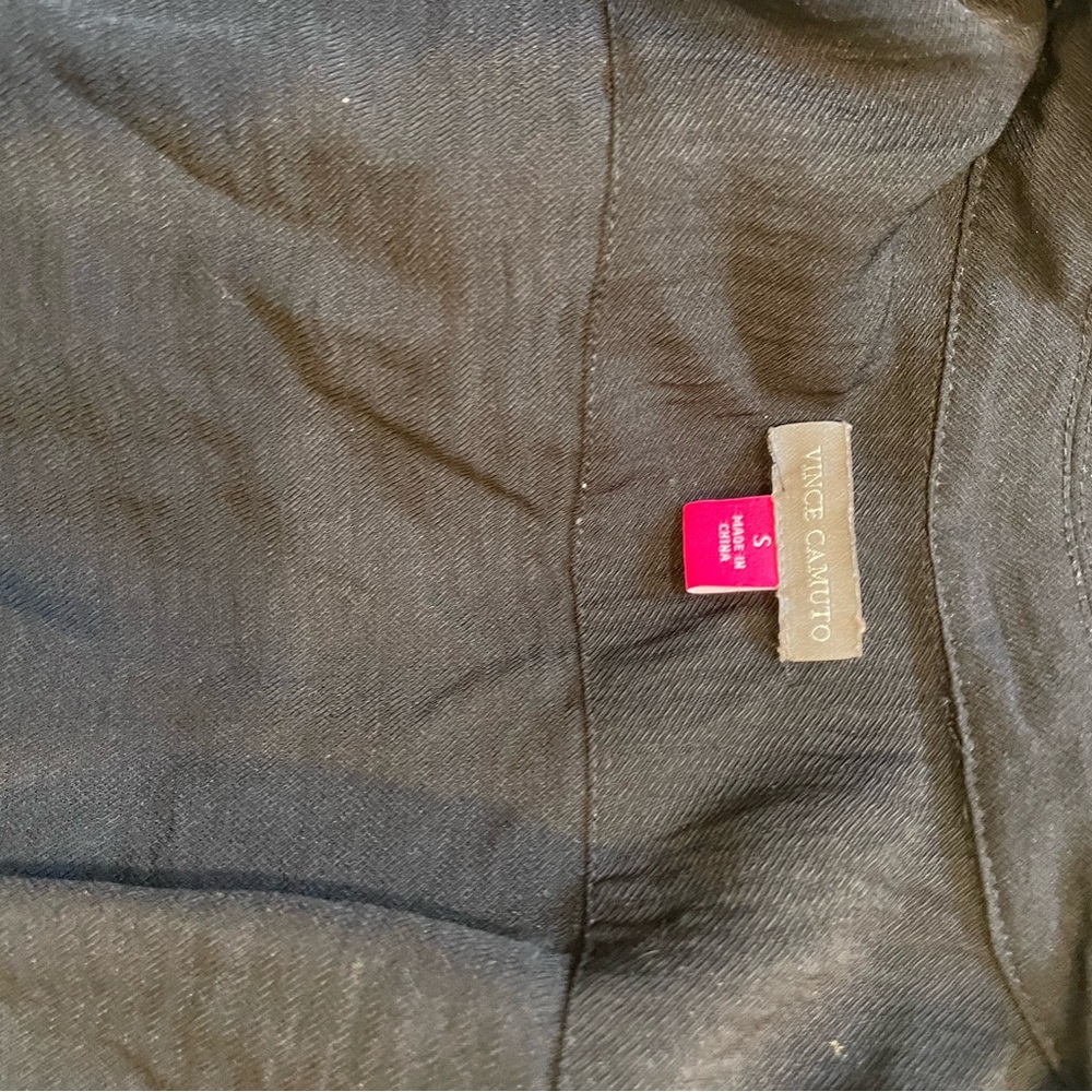 Vince Camuto Black Blouse Snap Front Size Small